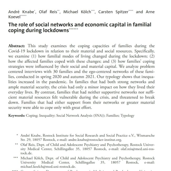Titelseite Knabe et al. 2023: The role of social networks
